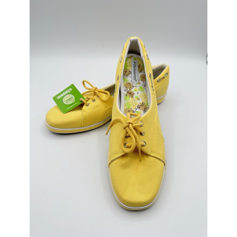 Women's SZ 9.5 White Grasshopper's Ortho Slip On Canvas Memory Foam Shoes